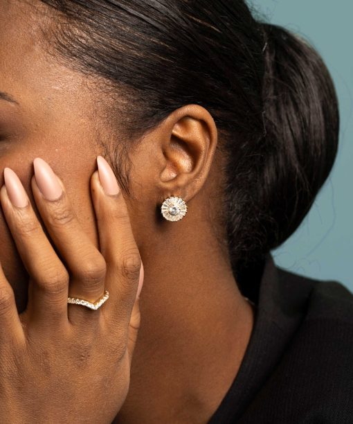 Alternative view of Øredobber i sølv med zirkonia