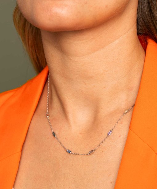 Alternative view of Smykke i sølv med fargede zirkonia