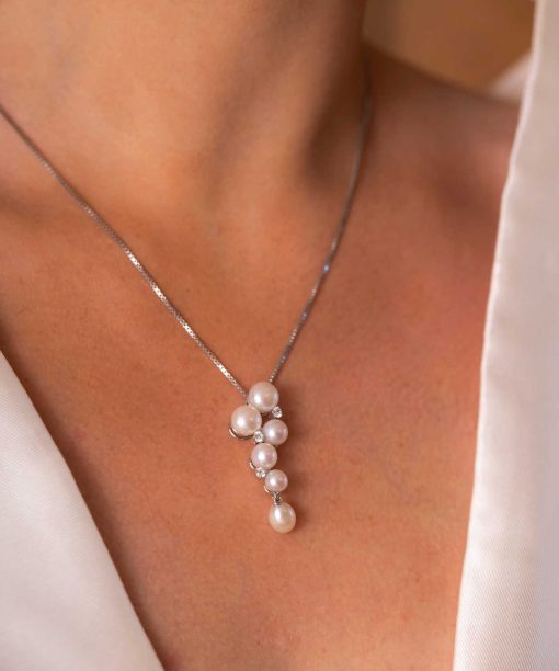 Alternative view of Smykke i sølv med perler og zirkonia