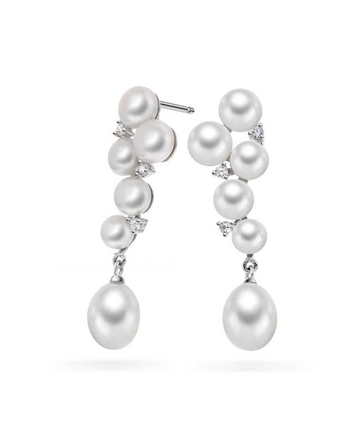 Øredobber i sølv med perler og zirkonia