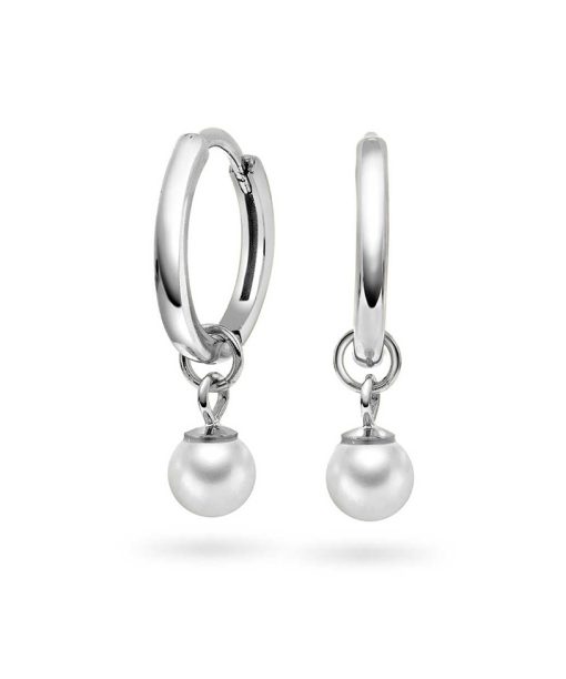 Øreringer i sølv med perle
