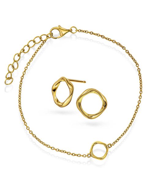 Armbånd og øredobber i 925 forgylt sølv