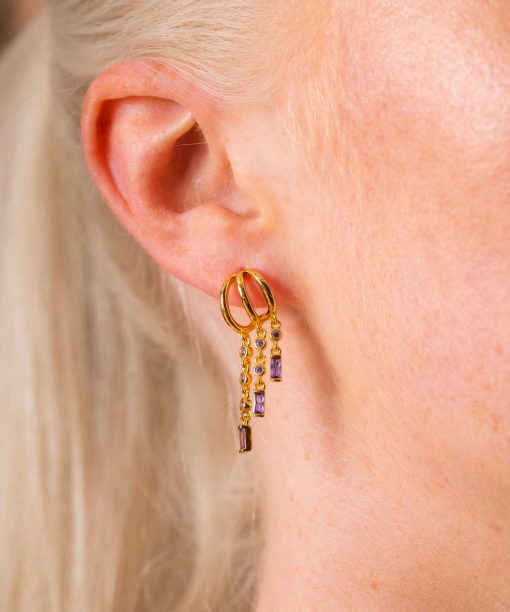 Alternative view of Rio radiance øredobber i sølv med zirkon