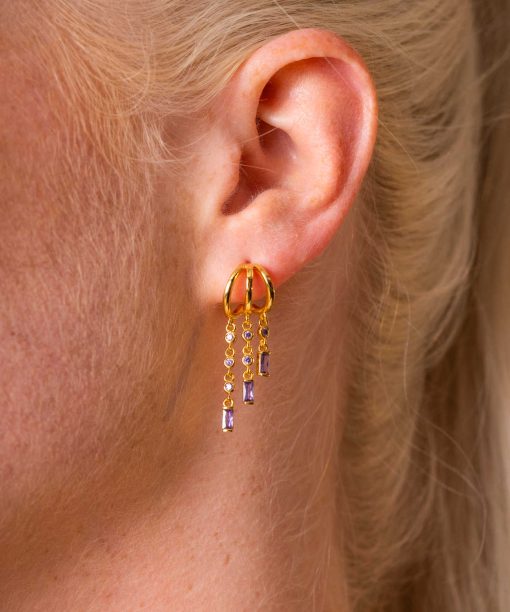 Alternative view of Rio radiance øredobber i sølv med zirkon