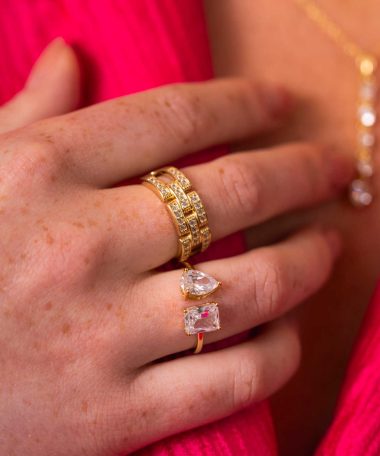 Alternative view of Viva Vegas ring i sølv med zirkonia