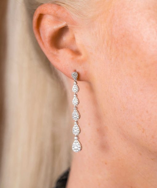 Alternative view of London Luxe øredobber i sølv med zirkon