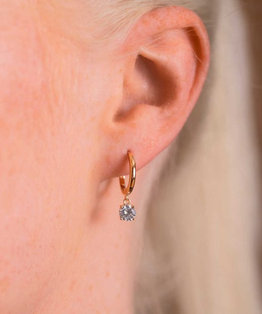 Alternative view of SF Spark øreringer i sølv med zirkonia