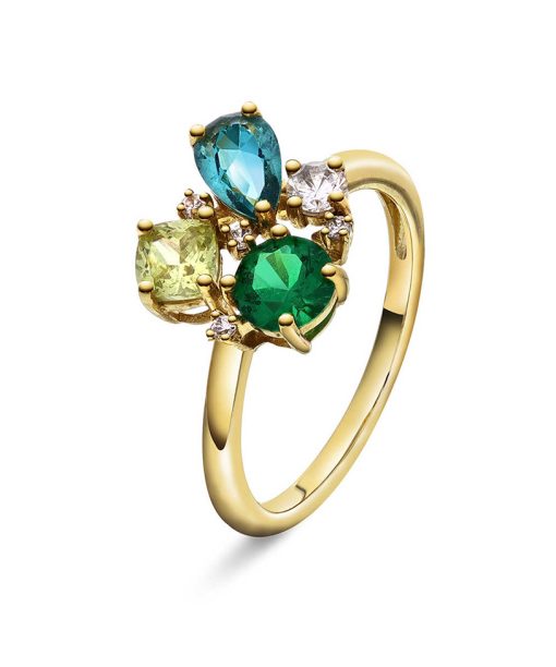 GLAM ring med grønne toner