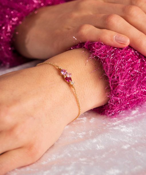 Alternative view of GLAM armbånd med rosa toner