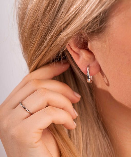 Alternative view of Boston øreringer i sølv