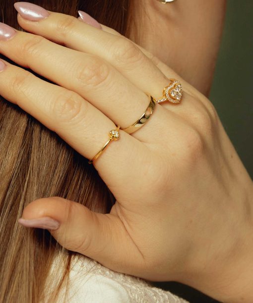 Alternative view of Hjerteglimt ring i sølv