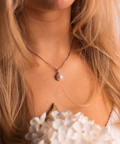 Alternative view of Firenze smykke i sølv med perle