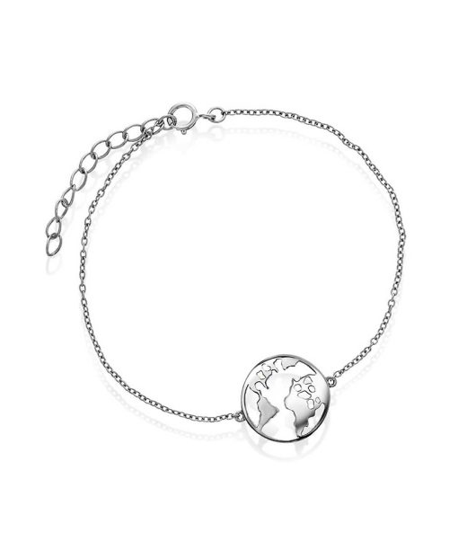 Armbånd i sølv - verdenskart