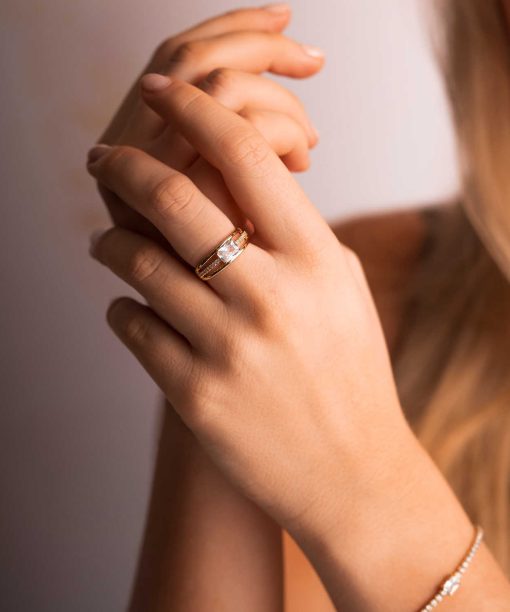 Alternative view of Roma ring i sølv med zirkonia