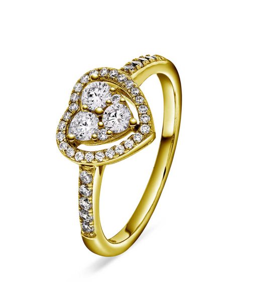 Hjertedrøm ring i sølv med zirkonia