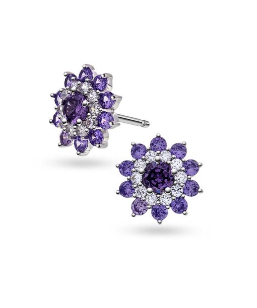 Napoli øredobber i sølv med zirkonia