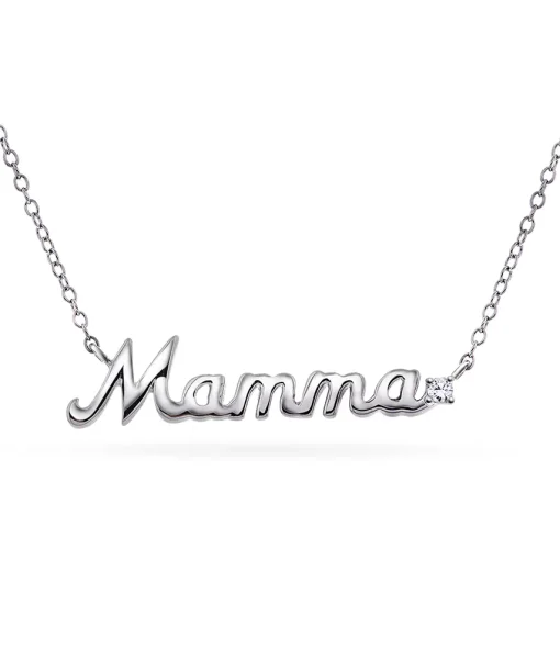 Smykke i sølv med zirkonia - Mamma