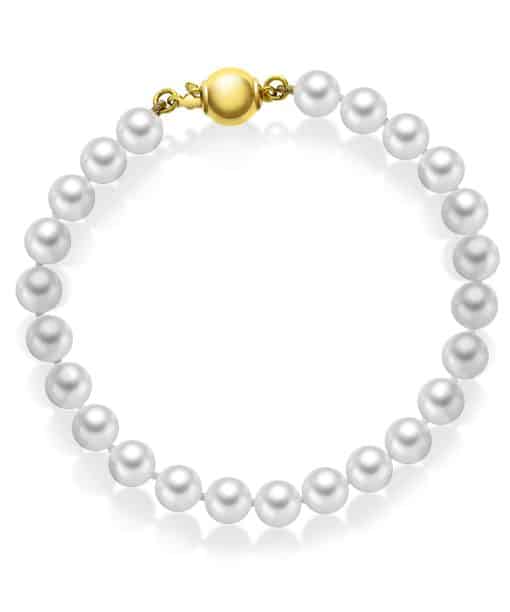 Armbånd i sølv med ferskvannsperler