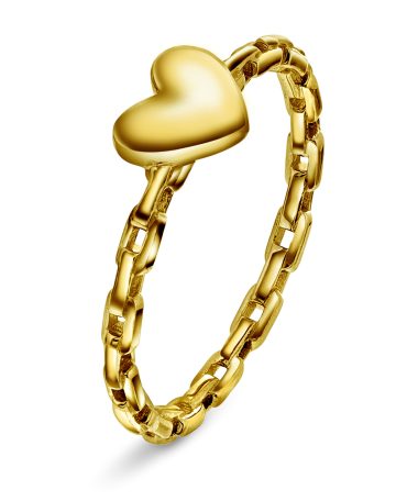 Ring i sølv hjerte