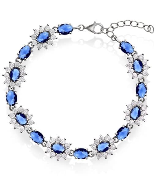 Royal armbånd i sølv med blå sten