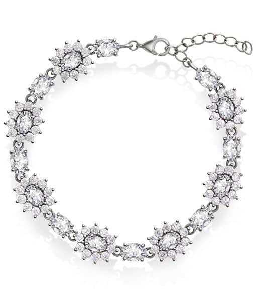 Royal armbånd i sølv med hvit sten