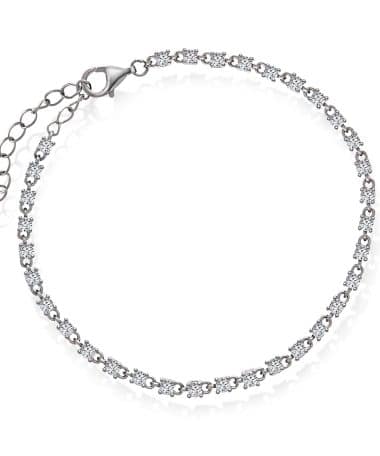 Zela armbånd med hvit zirkonia