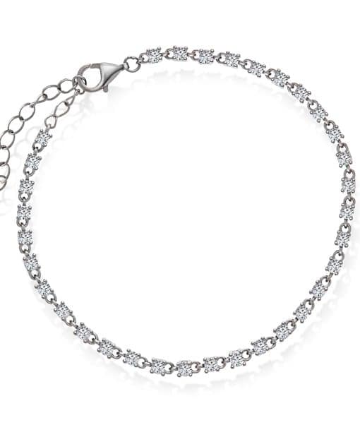 Zela armbånd med hvit zirkonia