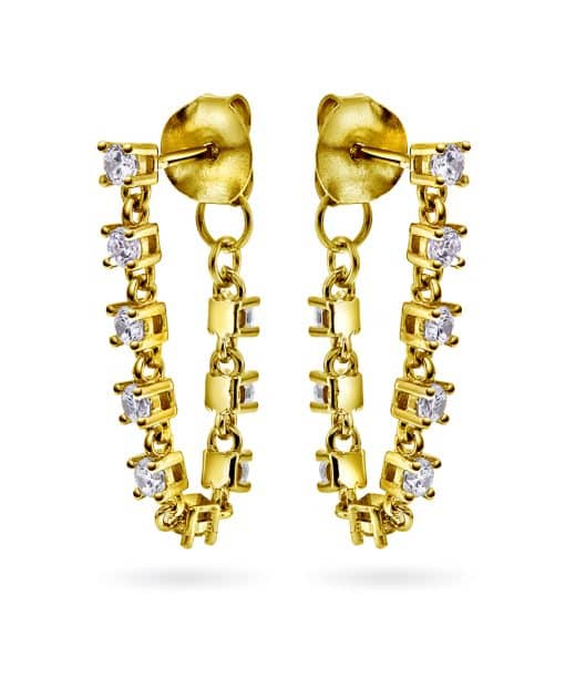 Zela øredobber med hvit zirkonia