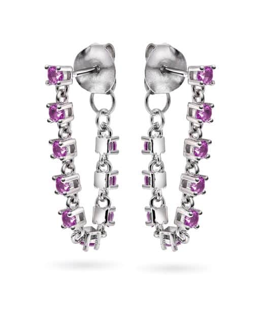 Zela øredobber med rosa zirkonia