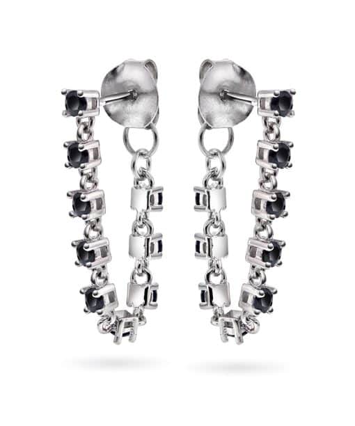 Zela øredobber med sort zirkonia