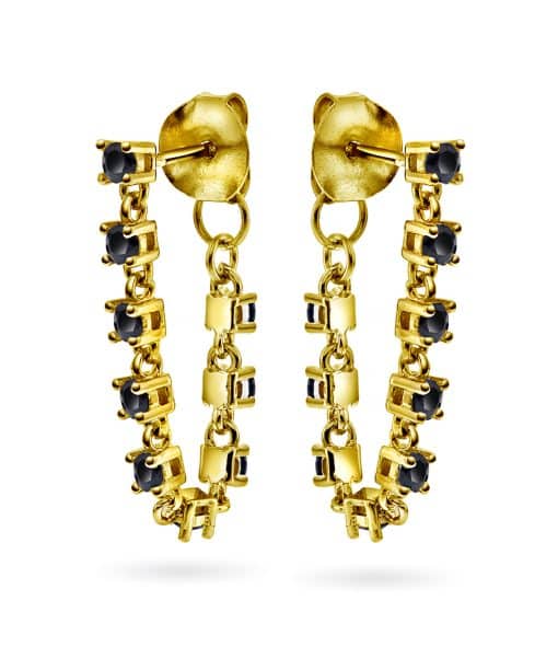 Zela øredobber med sort zirkonia