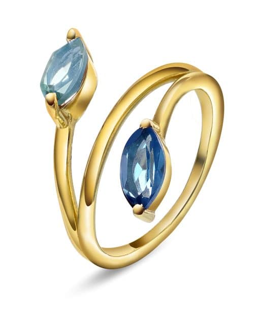 Mirage ring med blå stener