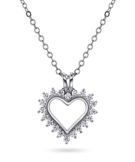 Smykke i sølv med zirkonia hjerte