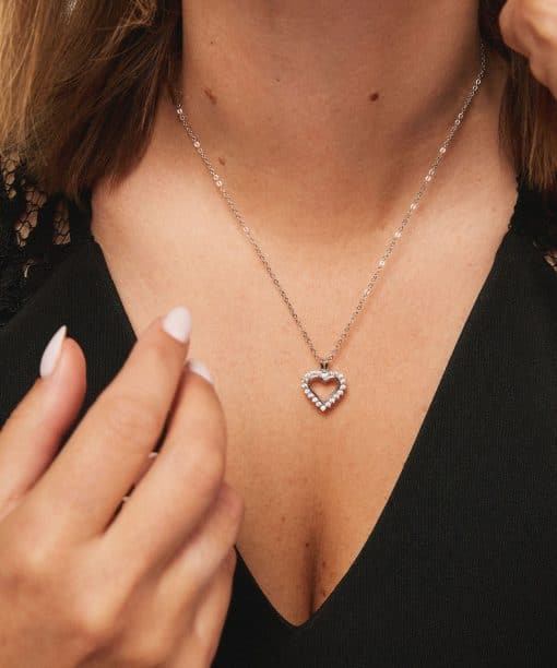 Alternative view of Smykke i sølv med zirkonia hjerte