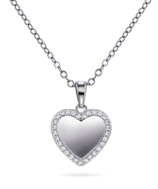 Smykke i sølv med zirkonia hjerte