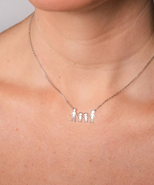 Alternative view of Smykke i 925 sølv mor, far og to jenter
