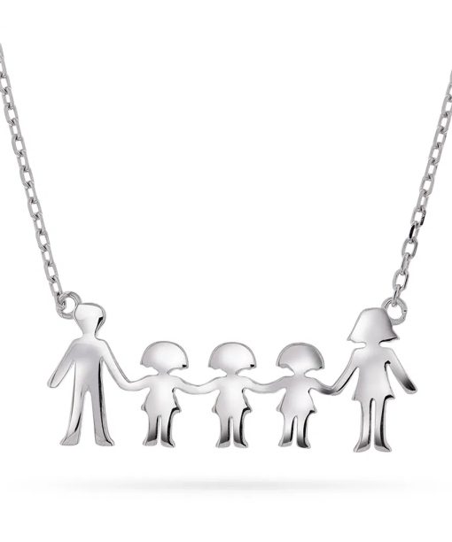 Smykke i 925 sølv mor, far og tre jenter