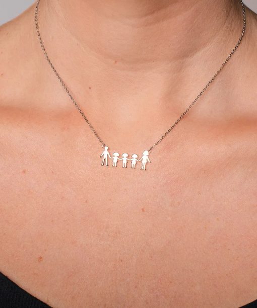 Alternative view of Smykke i 925 sølv mor, far og tre jenter
