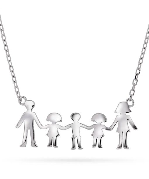 Smykke i 925 sølv mor, far, to jenter, en gutt