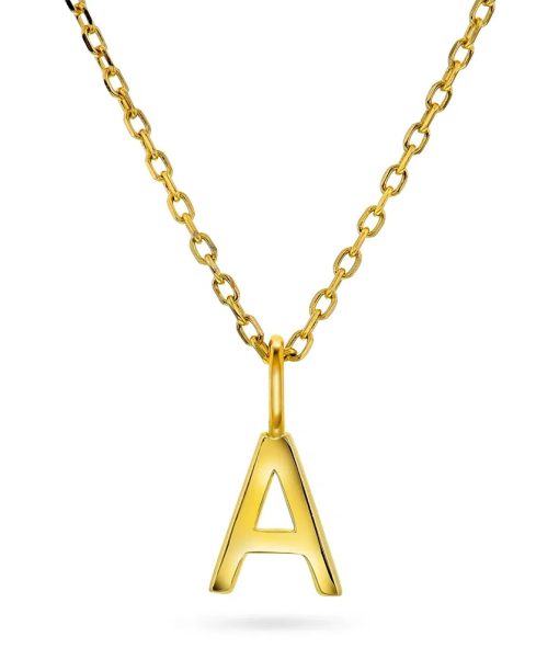Letters smykke i 925 forgylt sølv A