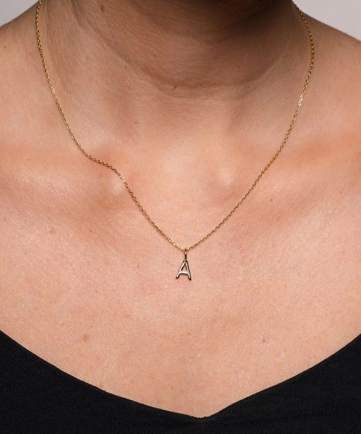 Alternative view of Letters smykke i 925 forgylt sølv A