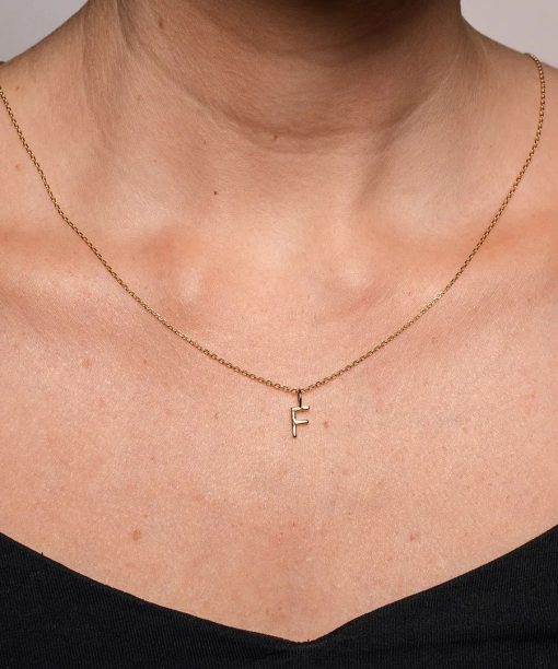 Alternative view of Letters smykke i 925 forgylt sølv F