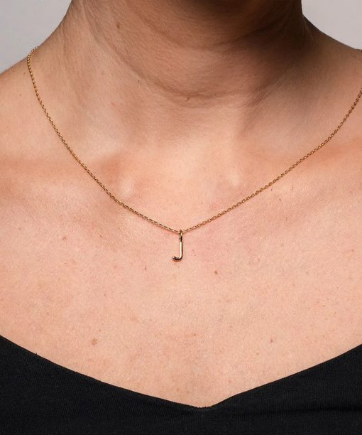 Alternative view of Letters smykke i 925 forgylt sølv J