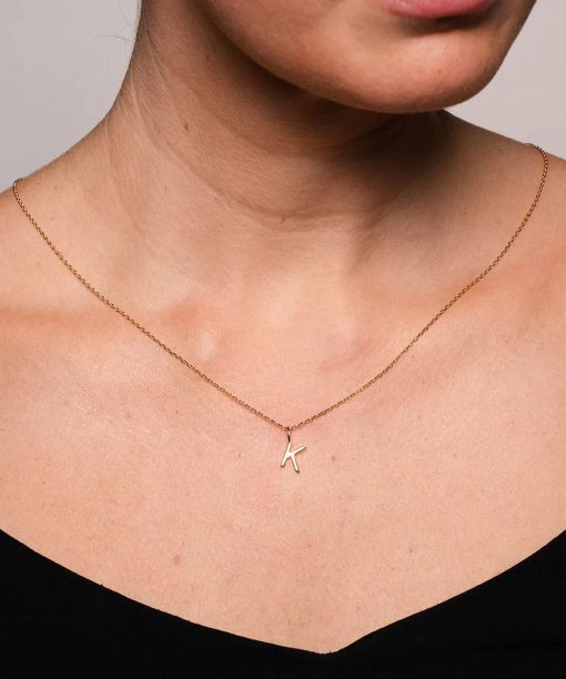 Alternative view of Letters smykke i 925 forgylt sølv K