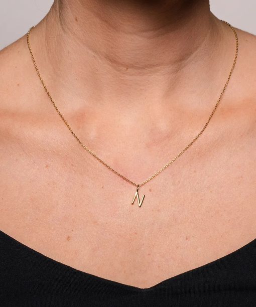 Alternative view of Letters smykke i 925 forgylt sølv N