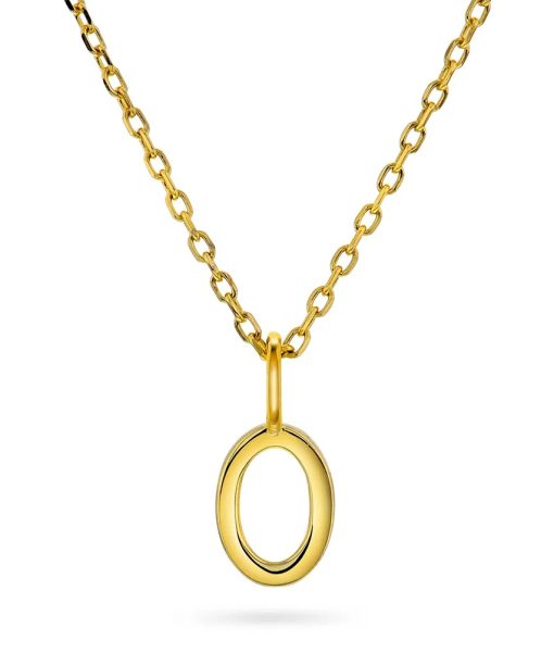 Letter smykke i 925 forgylt sølv O