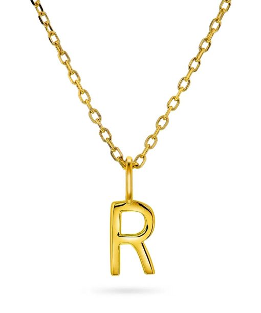 Letter smykke i 925 forgylt sølv R