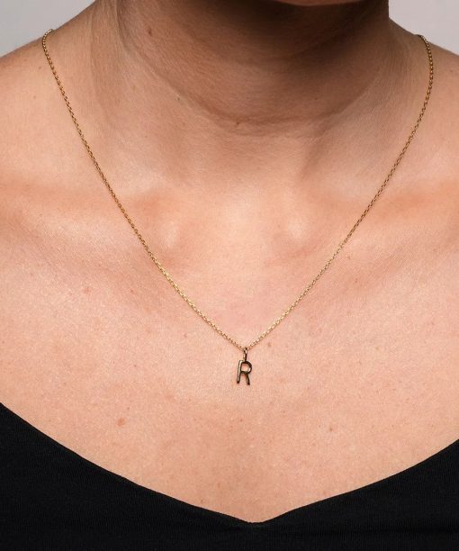 Alternative view of Letter smykke i 925 forgylt sølv R