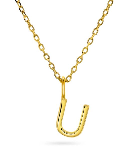 Letters smykke i 925 forgylt sølv U