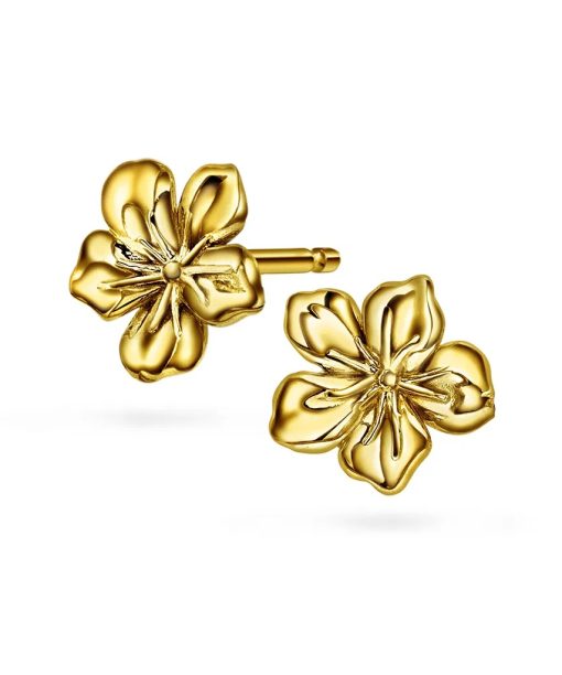 Blossom øredobber i 925 forgylt sølv